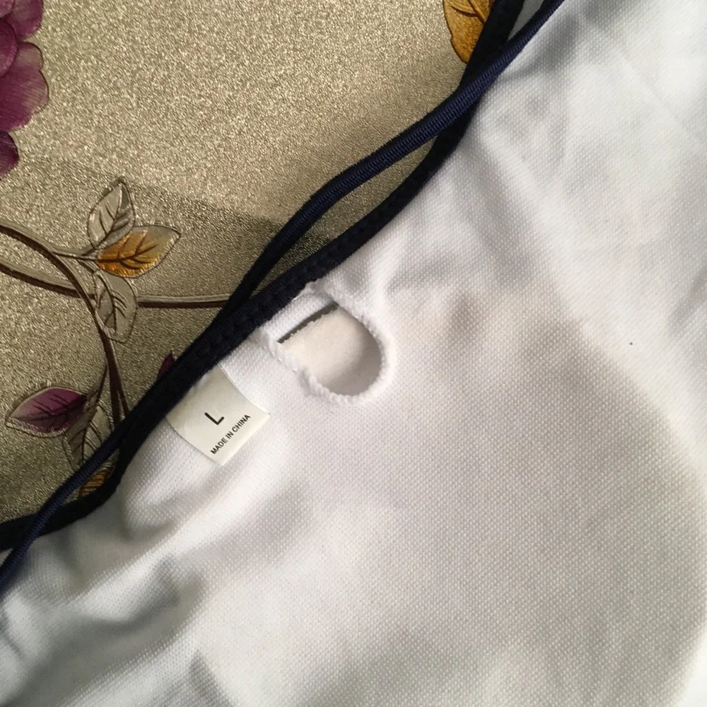 Blue Floral Two Piece Halter Swimsuit - Picture 4 of 7